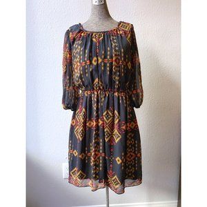 Knee-Length Dress - Tribal Print